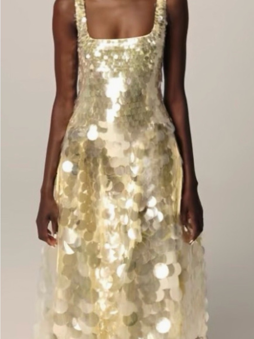 ASOS Arrange viral yellow Gold Sequin Maxi Dress